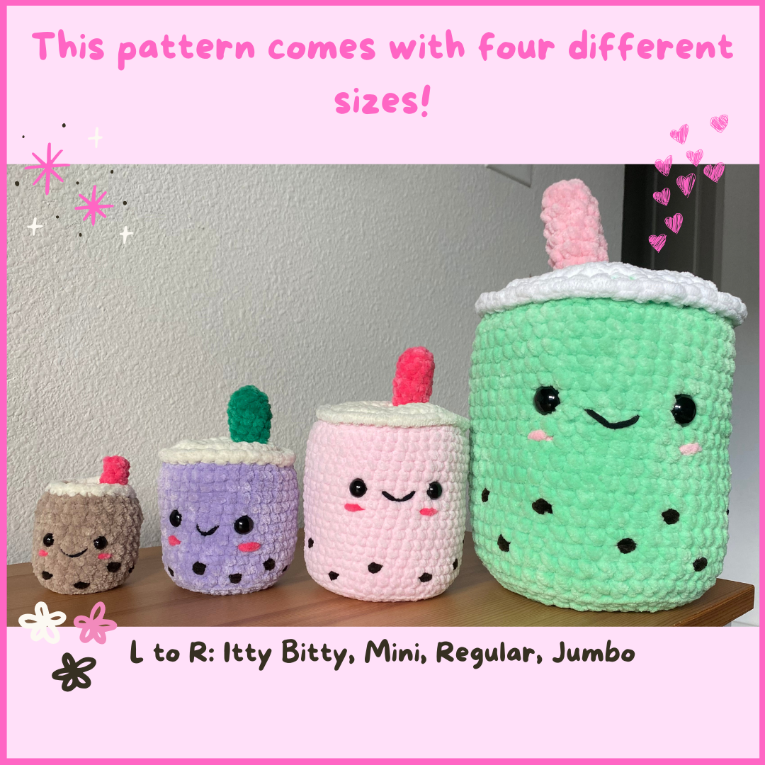 4 in 1 Boba Besteas Amigurumi Pattern (PDF Pattern only. Includes printable version)