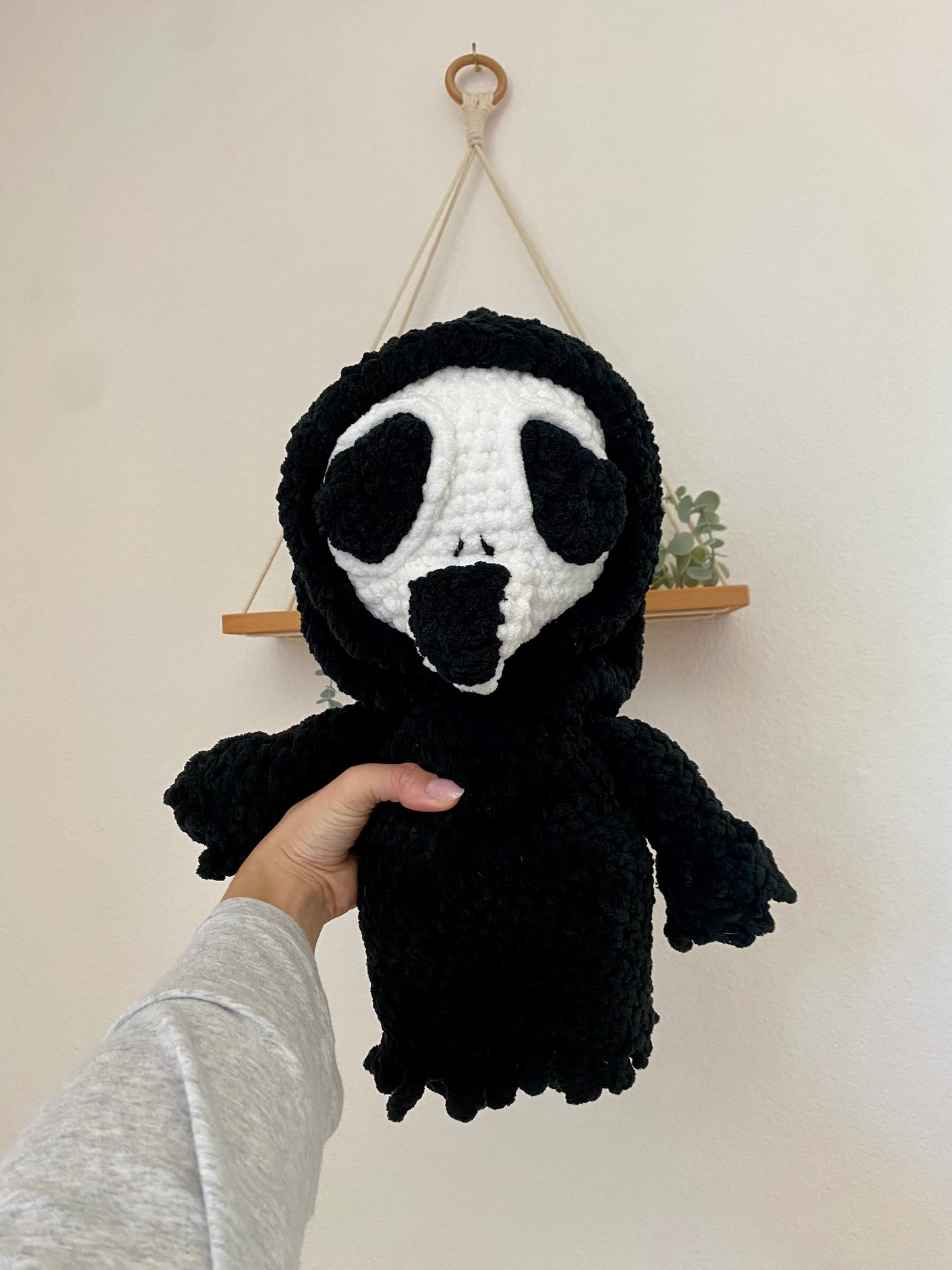 Black Cuddly Ghostface - Handmade plushie